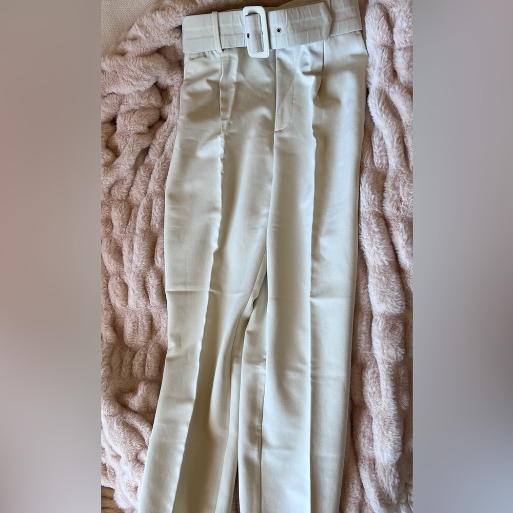 Zara Cream Pull-On Dress Pants